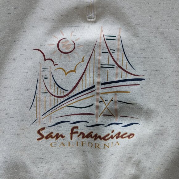 Vintage San Francisco California Collared Sweatshirt Bridge 1/4 Zip Blue - Picture 5 of 11